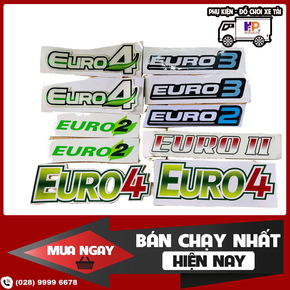 Tem dán xe tải chữ EURO 2 - EURO 3 Và EURO 4 Dành Cho Các Dòng Xe Tải