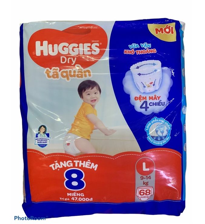 bỉm quần huggies size L68+8 Xl62+8