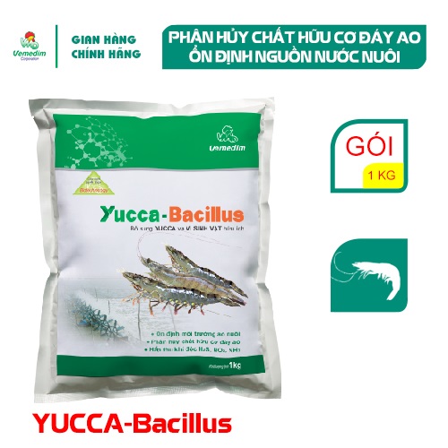 "Hoàn tiền đến 10%" Vemedim Yucca-bacillus tôm, giúp ổn định nguồn nước nuôi tôm, phân hủy chất hữu cơ đáy ao, gói 1kg