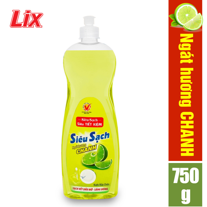 Nước rửa chén LIX siêu sạch hương chanh 750g NS751