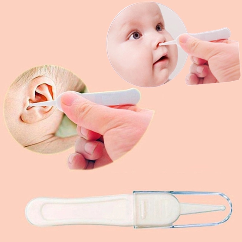 Nhíp gắp rỉ mũi cho bé, dụng cụ gắp rỉ mũi đầu tròn cho bé sơ sinh an toàn có nắp đậy