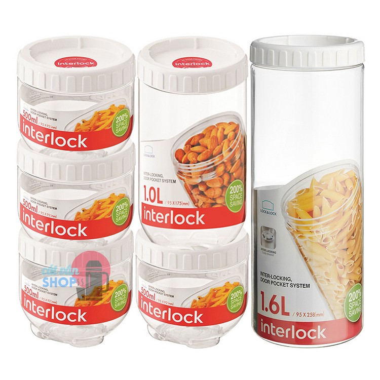 Bộ 6 hộp bảo quản interlock lock&lock inl303s010