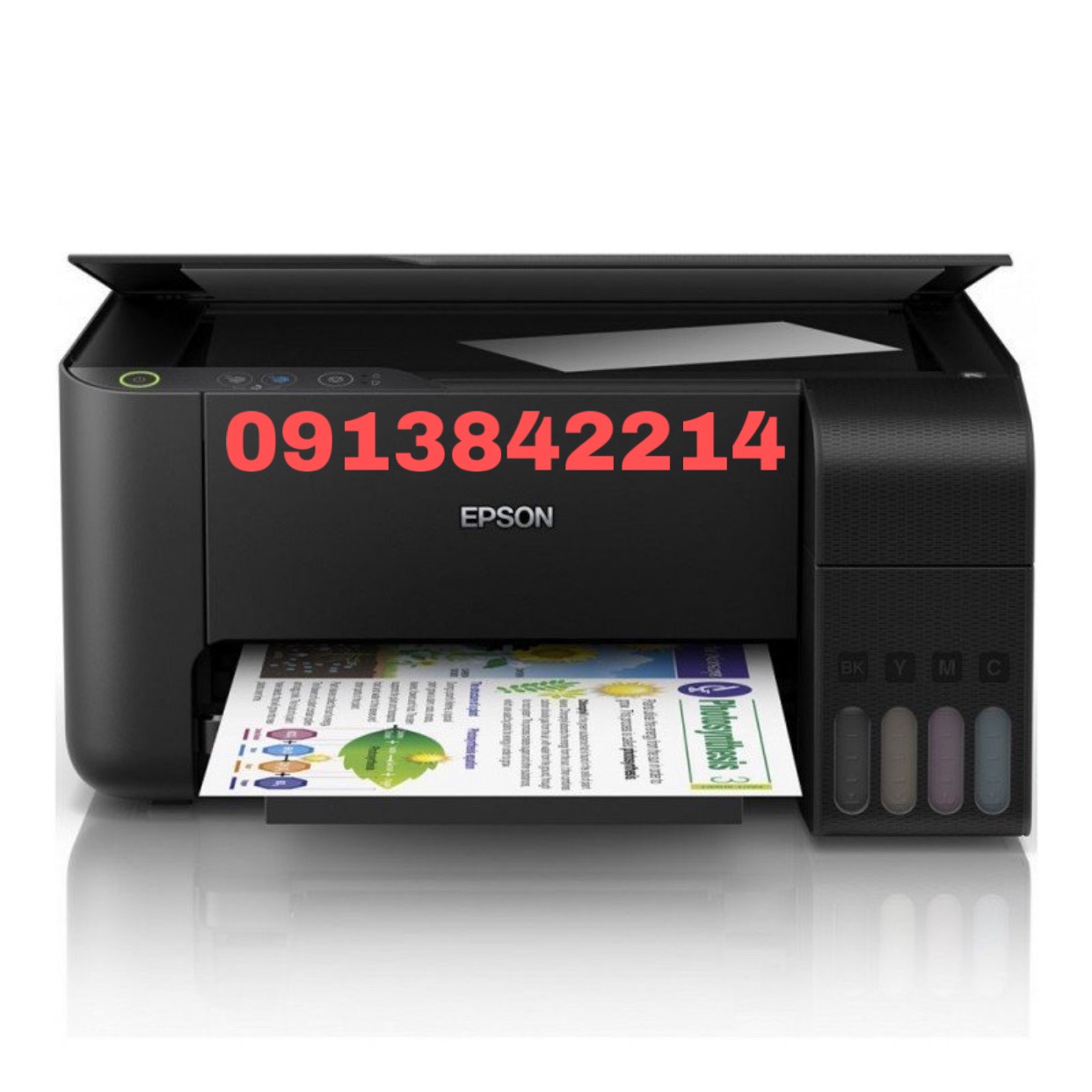 Máy in Epson L3210 mới) đa năng đi kèm 4 bình mực hãng (in scan photo màu (thay L3110/L360/L350/385/l310/l365) đã gắn sẳn mực ngoài kết nối dây usb