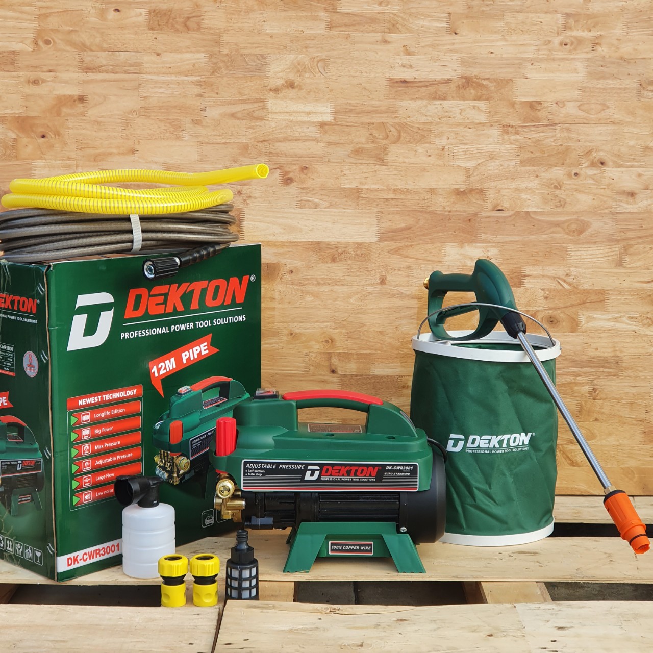 MÁY RỬA XE CHỈNH ÁP DEKTON 3000W 180 BAR CHÍNH HÃNG FULL PHỤ KIỆN DK-3001