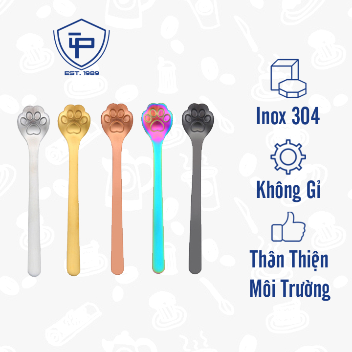 Muỗng Cà Phê, Muỗng Uống Trà, Thìa Tay Mèo Tuấn Phát  Dài 15cm Inox 304 Cao Cấp Chống Gỉ, Muỗng Dùng Cá Nhân, Quán Ăn, Gia Đình