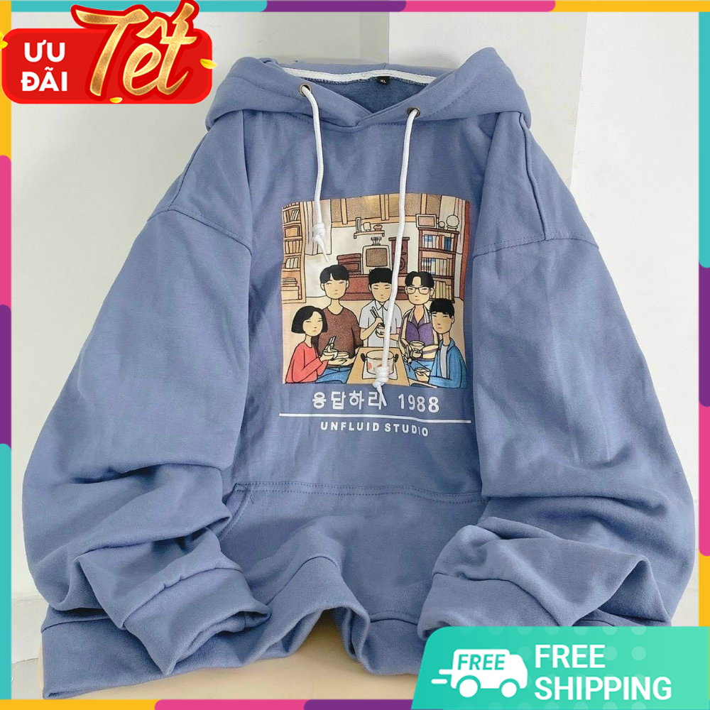 Áo hoodie in hình Replly 1988 mẫu Hot chất lượng, áo hoodie nỉ Pe dày dặn form đẹp vải êm mềm.
