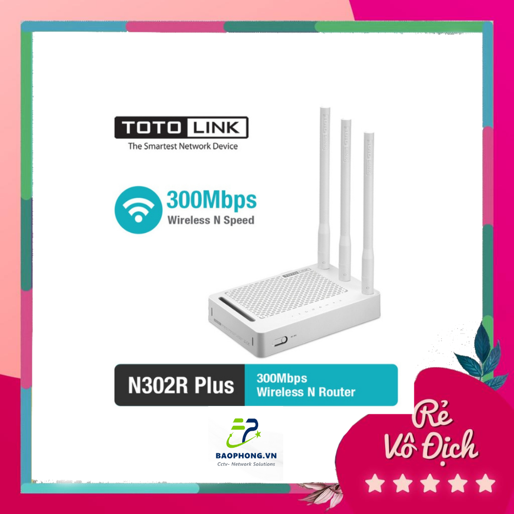 Totolink N302R Plus - Bộ Phát Wifi Chuẩn N Tốc Độ 300Mbps Mở Rộng Sóng [Hàng Chính Hãng]