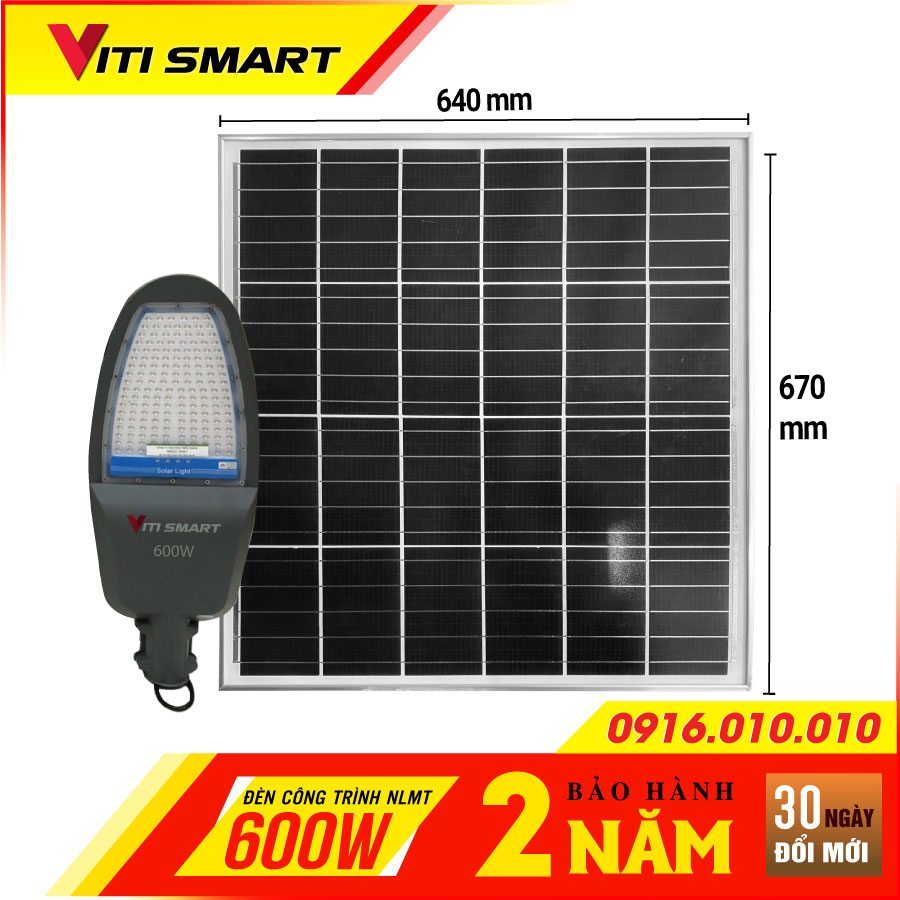 Đèn năng lượng mặt trời công trình công suất 600w viti smart - den nang luong mat troi viti smart