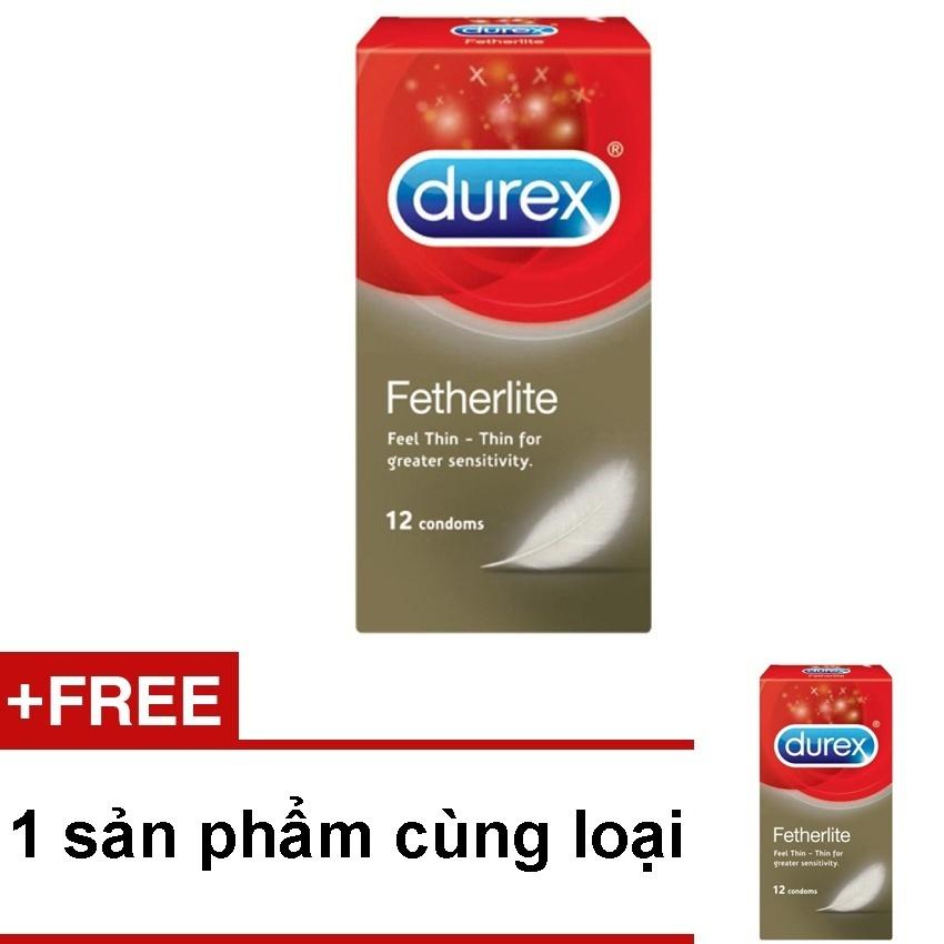 Bao cao su Durex Fetherlite sieu mong 12pcs.Tang 1 hop cung loai 12pcs