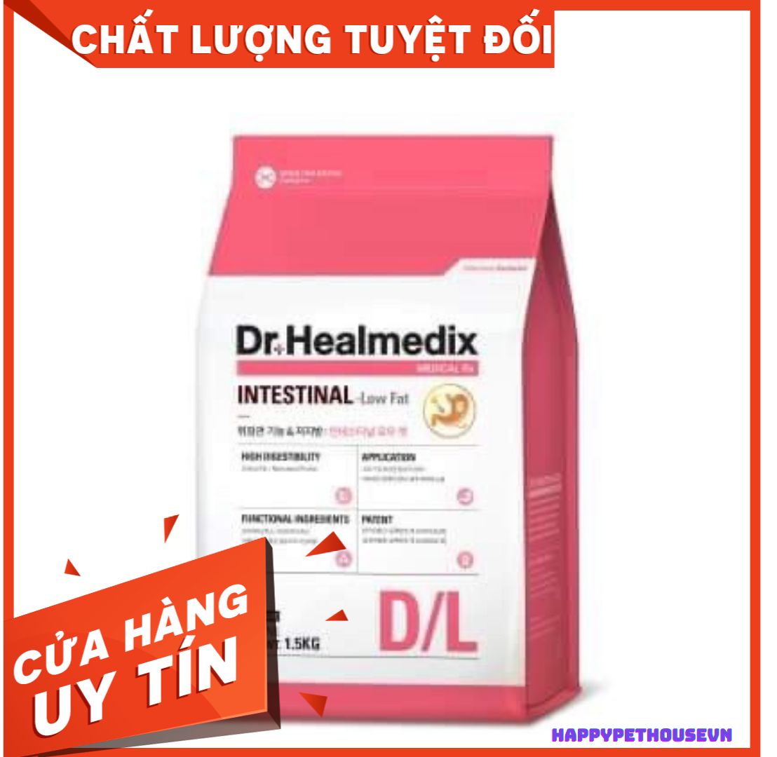 Thức ăn hạt khô Hỗ trợ tiêu hoá đường ruột cho thú cưng chó mèo Dr.Healmedix Intestinal Lowfat 1.5kg