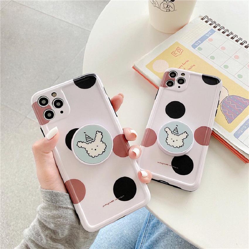 Ốp lưng iphone cao cấp full viền  ốp silicon chấm bi kèm pop dành cho iphone6/ iphone 6 plus/ iphone 7/ iphone 7plus/ iphone 8/ iphone 8plus/ iphone X/ iphone Xs max/ iphone 11/ iphone 11 pro/ iphone 11 pro max