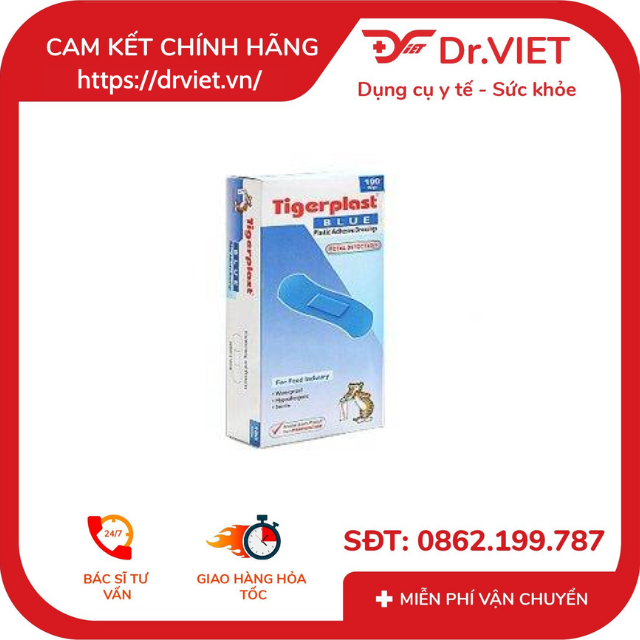 Băng keo nhựa TGP Blue, 22x72mm, 100 cái/hộp