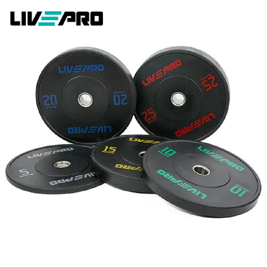 Tạ đĩa, tạ miếng cao cấp chuẩn thi đấu quốc tế phụ kiện tập gym 25KG Livepro chính hãng LP8038