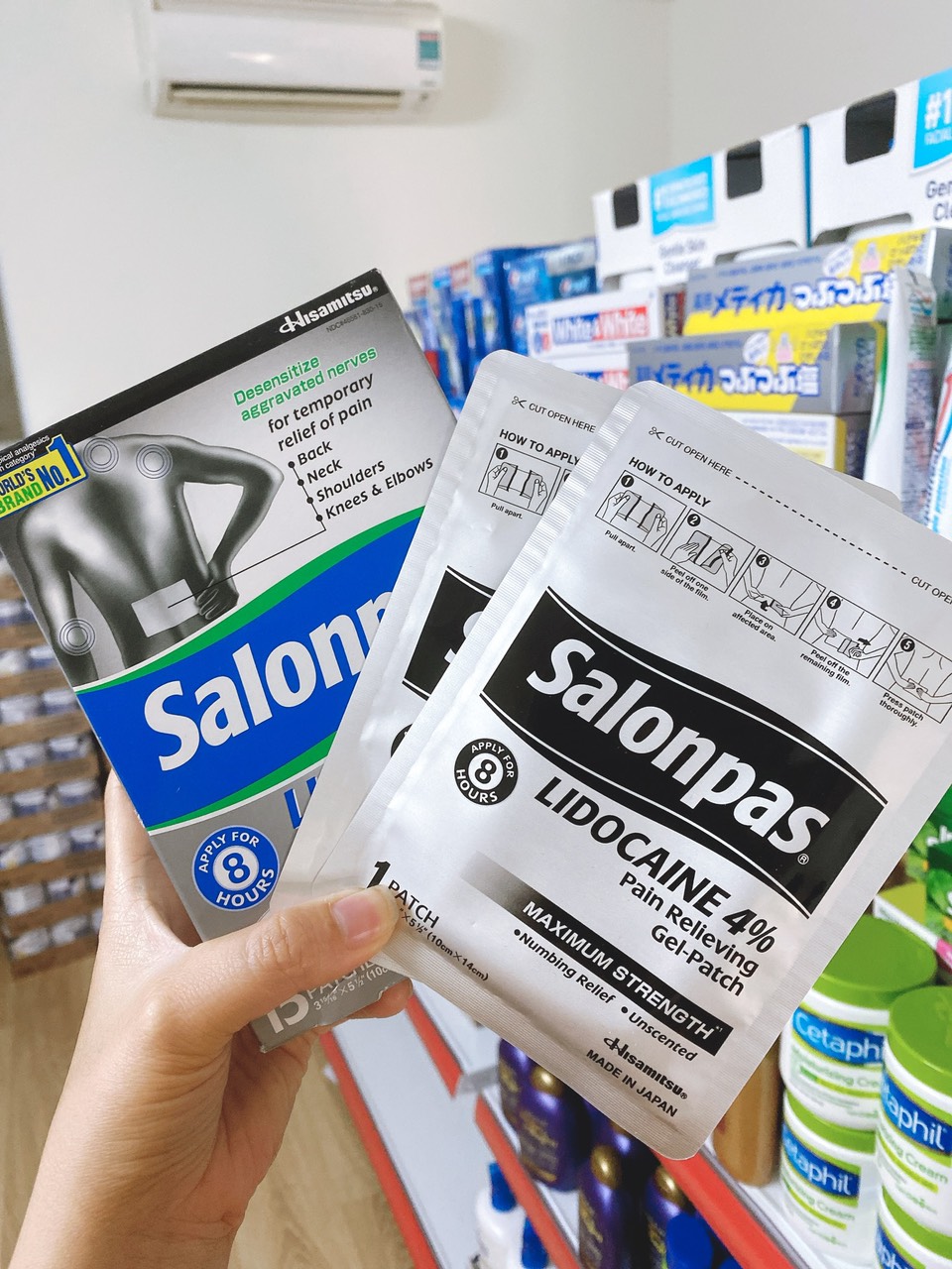 Salonpas lidocaine 4% dạng gel 15 miếng – mỹ