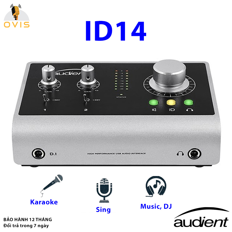 Sound card 48v cao cấp audient id14 cho phòng thu chuyên nghiệp