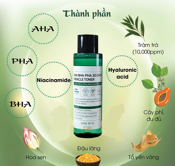 Nước hoa hồng ngừa mụn làm dịu và sáng da AHA BHA PHA 30 Days Toner 150ml