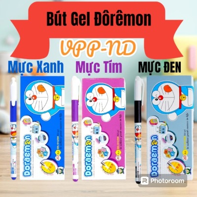 Hộp 20 bút gel tím / xanh Thiên Long GEL - 012 doraemon - mực màu tím, xanh, bút gel tím cho học sinh tiểu học