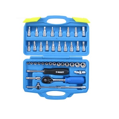 Bộ công cụ đầu tuýp 38 chi tiết 1/4″ k0019 c-mart