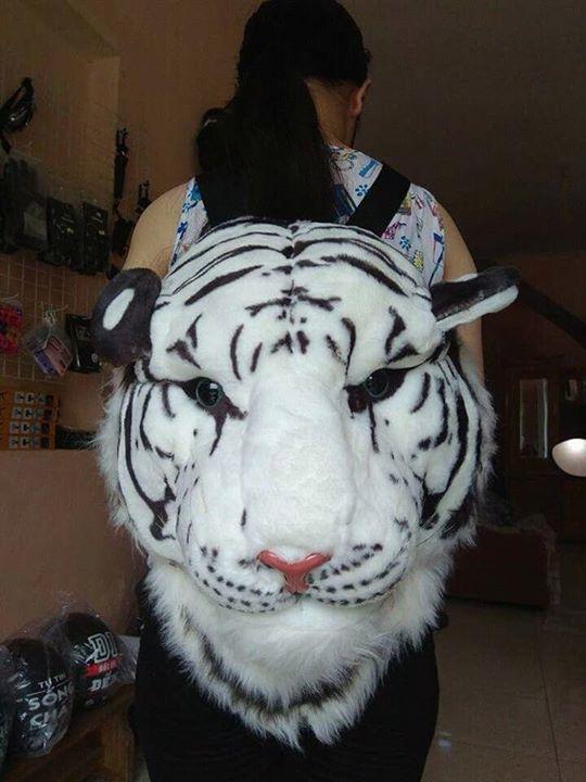 [HCM]Balo đầu hổ cọp màu trắng