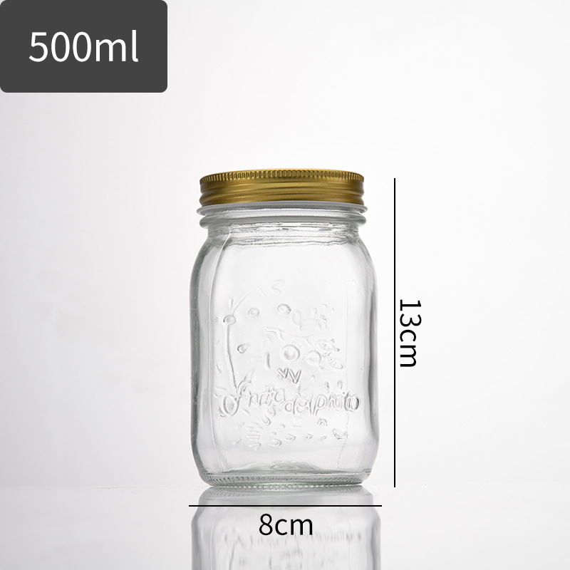 Hũ Thủy Tinh Mason Nắp Nhôm 500ml