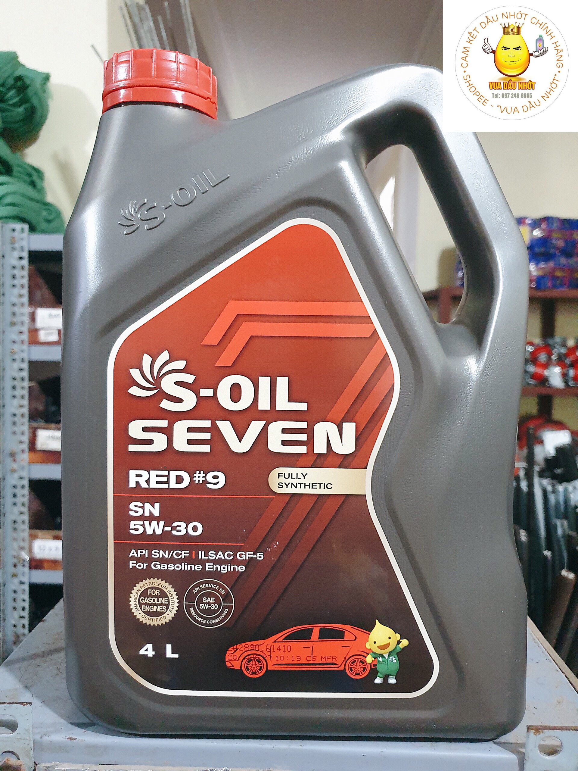 Dầu nhớt ô tô máy xăng S-oil Red #9 5W30 - Nhập khẩu 100% từ Hàn Quốc - Phù hợp cho xe chạy xăng đời mới.