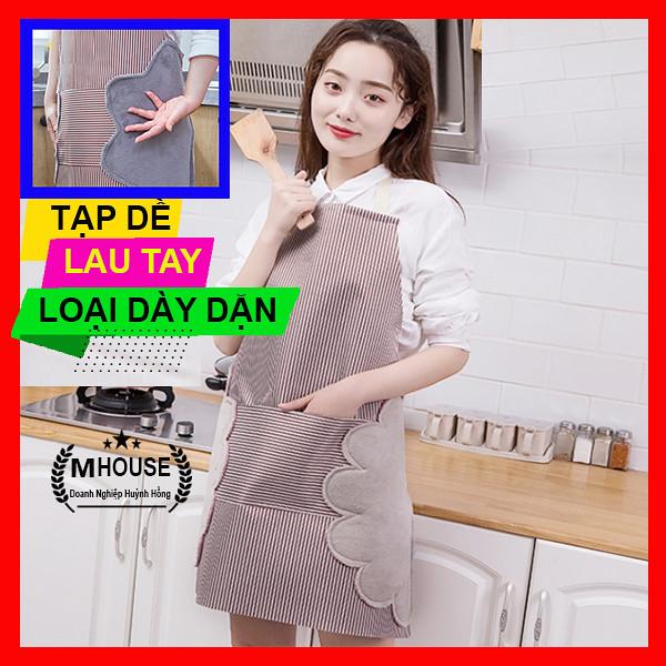 Tạp Dề Chống Bám Dầu Mỡ Tạp Dề Có Chỗ Lau Tay kèm Túi Đựng Đồ