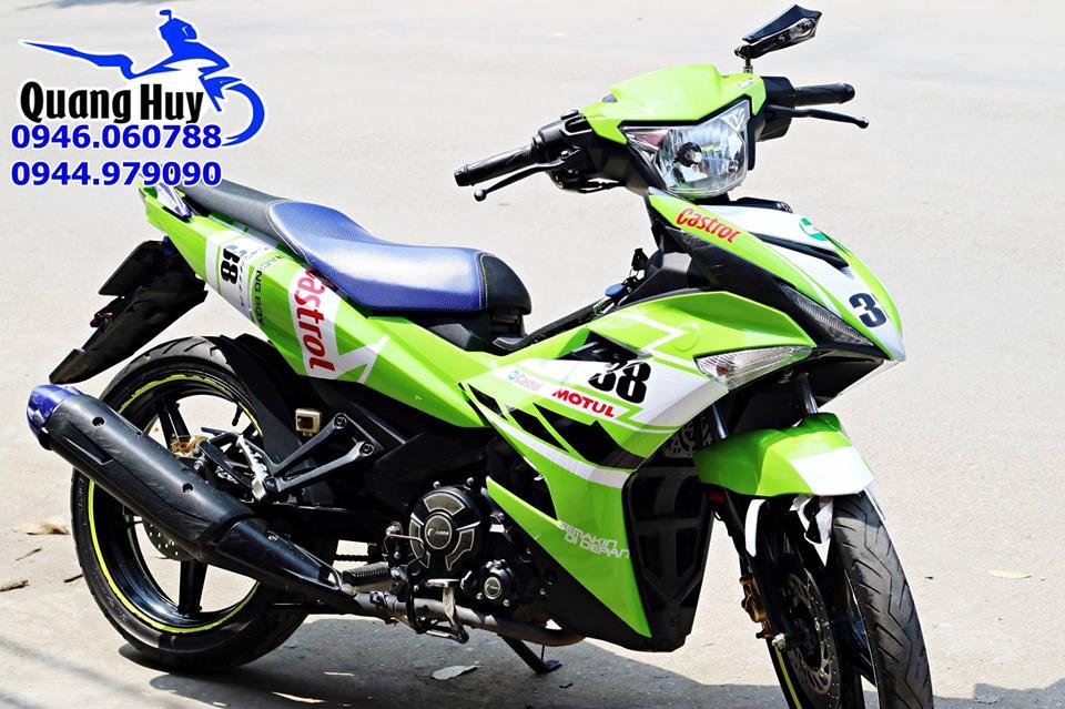 Tem trùm exciter 150 xanh lá trắng motul