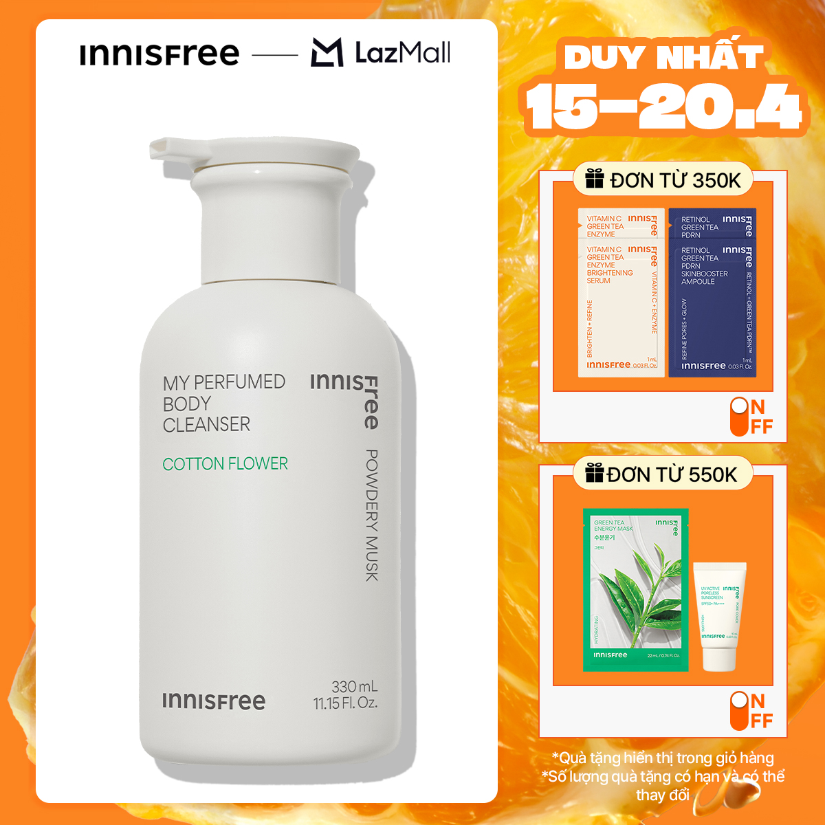 Sữa tắm hương nước hoa INNISFREE My Perfumed Body Cleanser 330ml