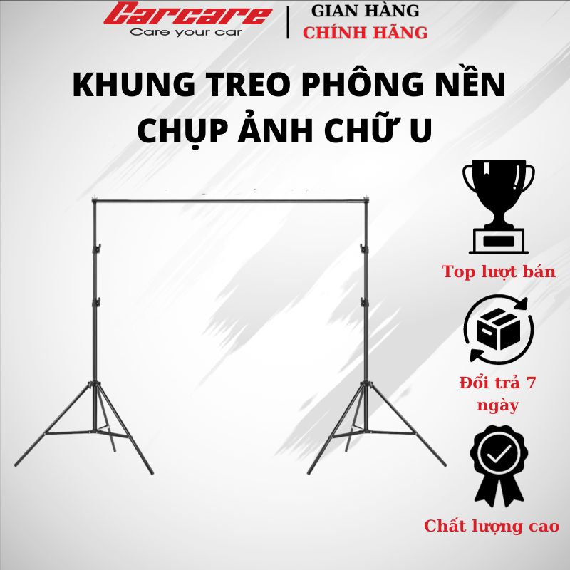 Khung giá treo phông nền di động chữ U chụp ảnh, quay video lookbook, ảnh cưới, livestream