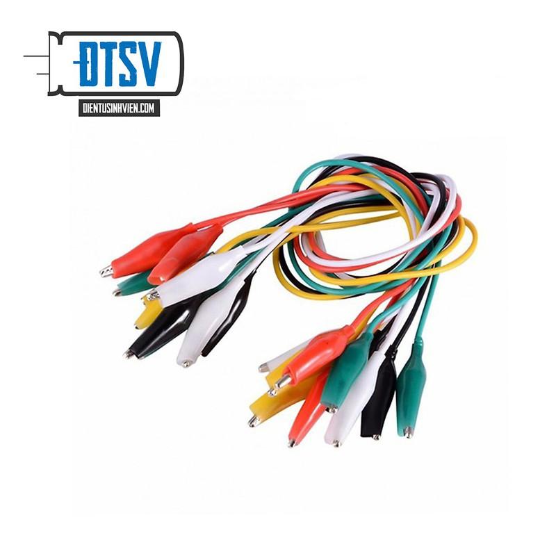 Combo 10 Dây Kẹp Cá Sấu 5 Màu 50cm