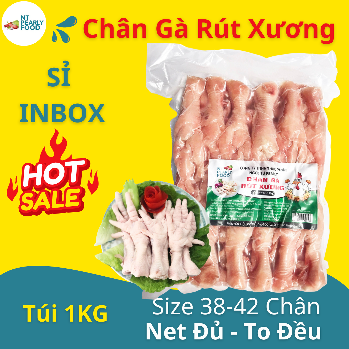 Chân gà rút xương nt pearly - hàng nét chuẩn rã đủ kg - thích hợp làm chân gà sốt thái, chân gà xả tắc