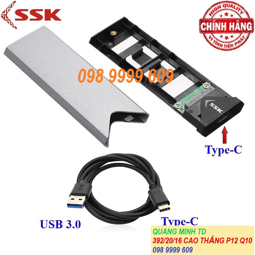 Box chuyển ssd m2 sata sang ổ cứng di động - ssk she-c320,c327 chuẩn usb 3.0 - 5gbps m.2- hàng chính hãng bh 9 tháng