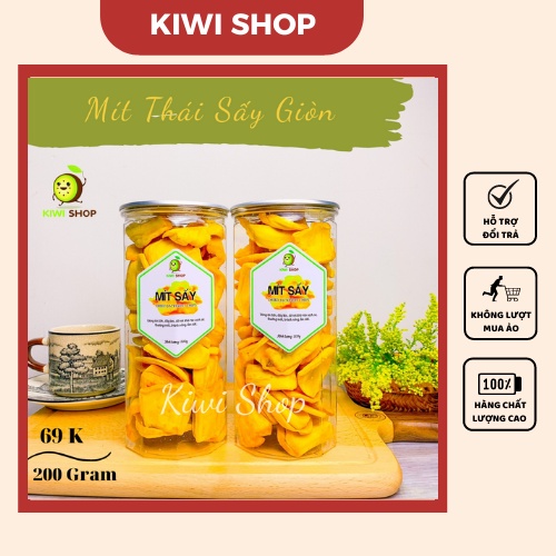Mít thái sấy nguyên cánh giòn ngọt hũ 200 gram - kiwi shop