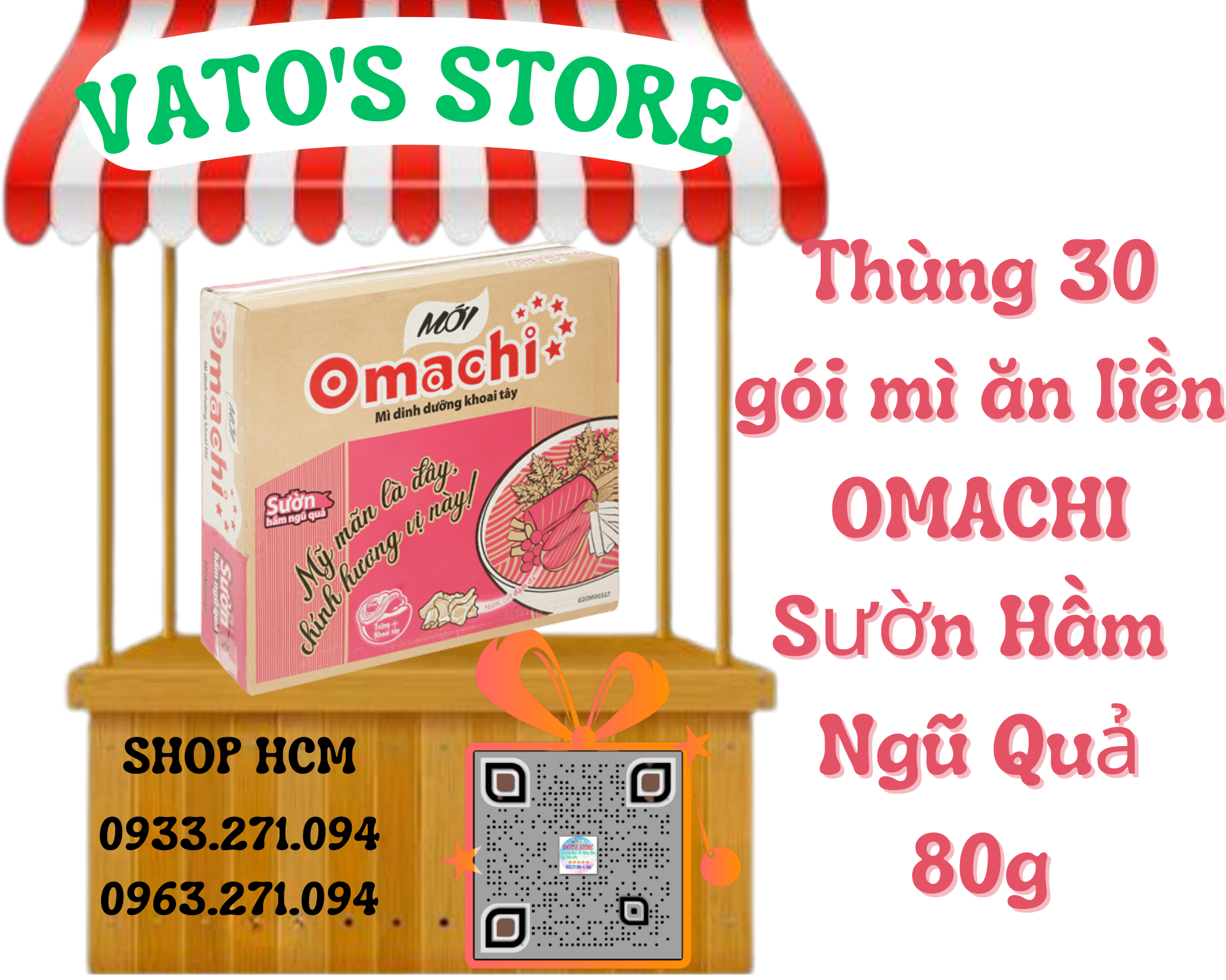 Thùng 30 gói mì khoai tây Omachi sườn hầm ngũ quả 80g / Combo 6 gói mì khoai tây Omachi sườn hầm ngũ quả 80g