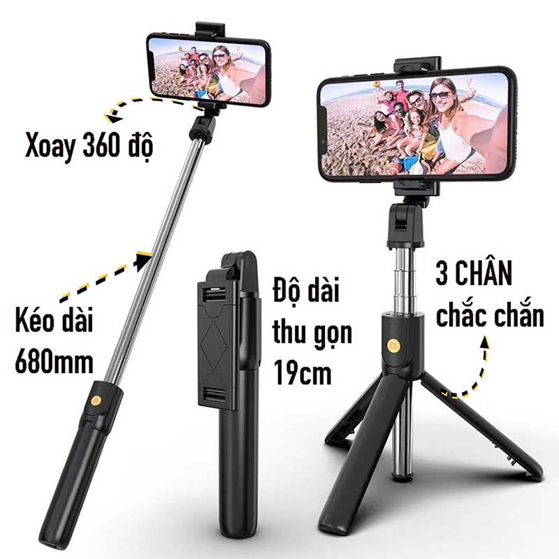 Gậy selfie, kết nối bluetooth đơn giản, nhanh chóng