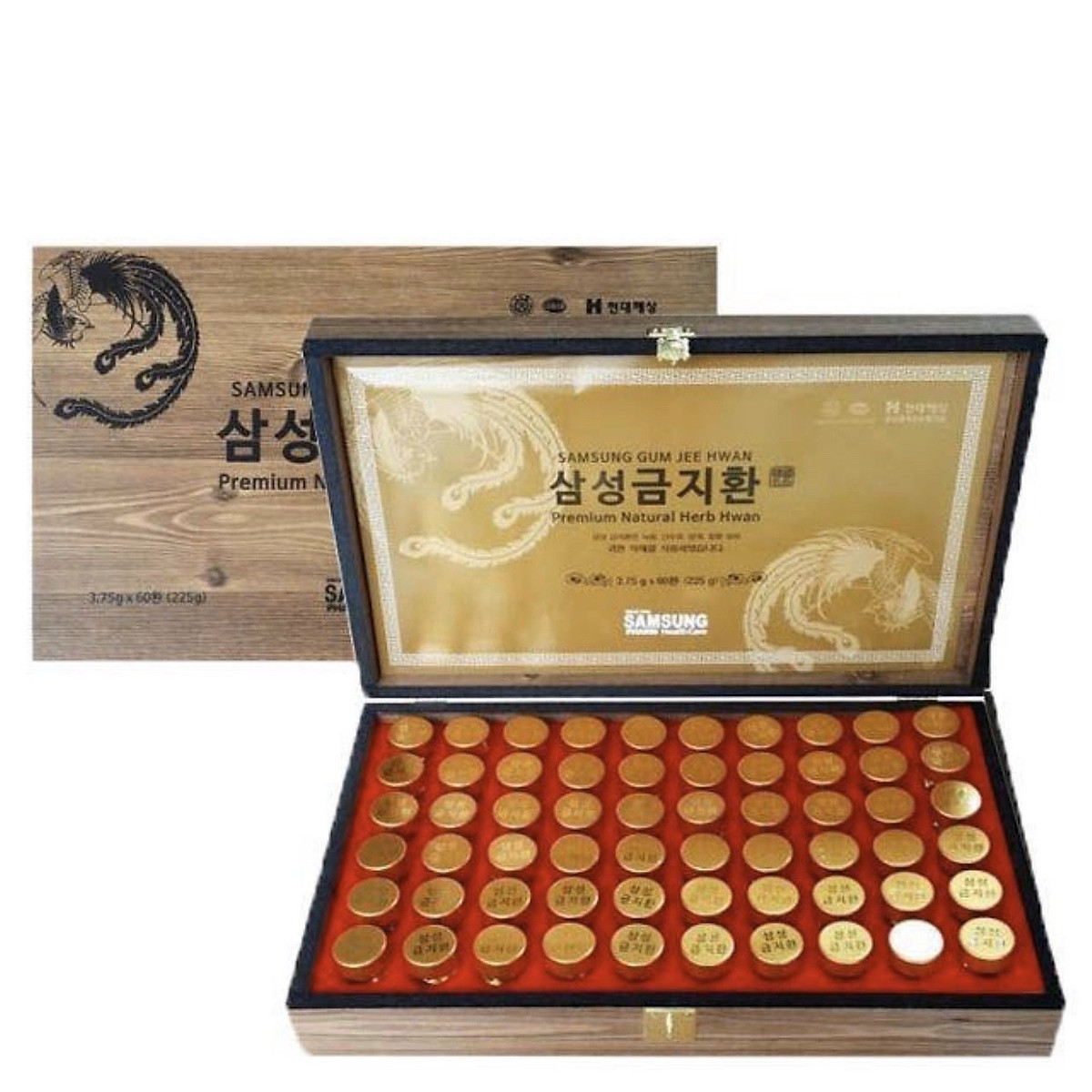 AN CUNG NGƯU HOÀNG HỘP GỖ 60 VIÊN ( BỔ NÃO) HÀN QUỐC
