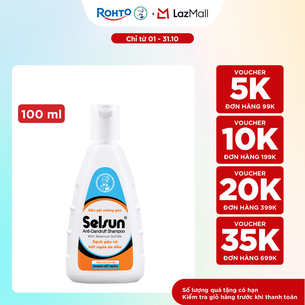 Dầu gội Selsun chống gàu, sạch gàu & hết ngứa da đầu Selsun Anti-Dandruff Shampoo 100ml
