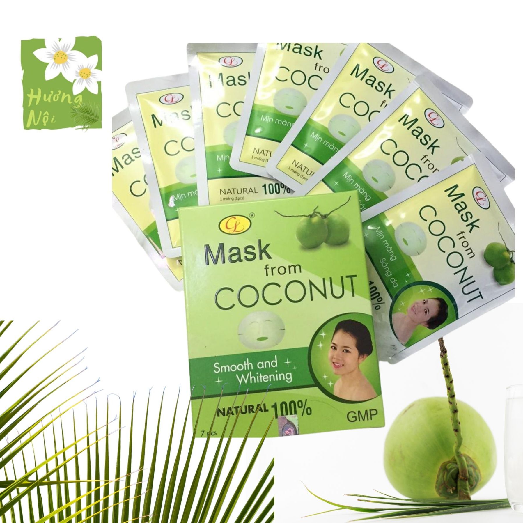 [HCM]Mặt nạ dừa Cửu Long hộp 7 miếng