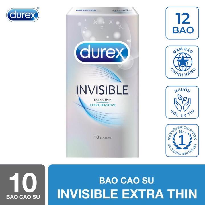 Bao cao su Durex Invisible Extra Thin cực siêu mỏng 10 Chiếc