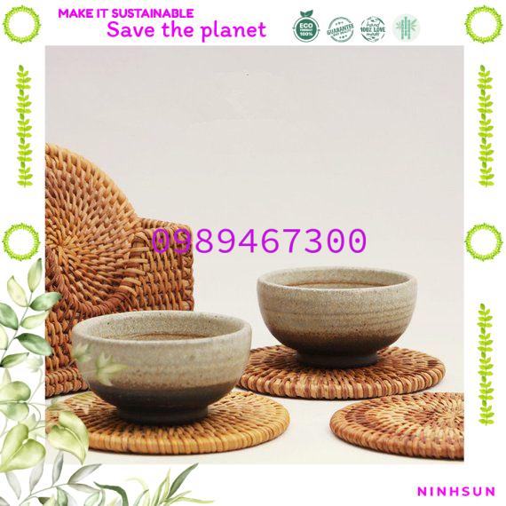 Miếng Lót ly , Đế Lót Nồi Cách Nhiệt Đế Lót Ly Miếng Lót Ly Miếng Lót Bàn Tròn Miếng Lót Cốc,Đế Lót Ly, Tấm Lót Cốc Thấm Nước tự nhiên,Miếng lót ly cốc bằng mây, guột/ phụ kiện decor chụp ảnh