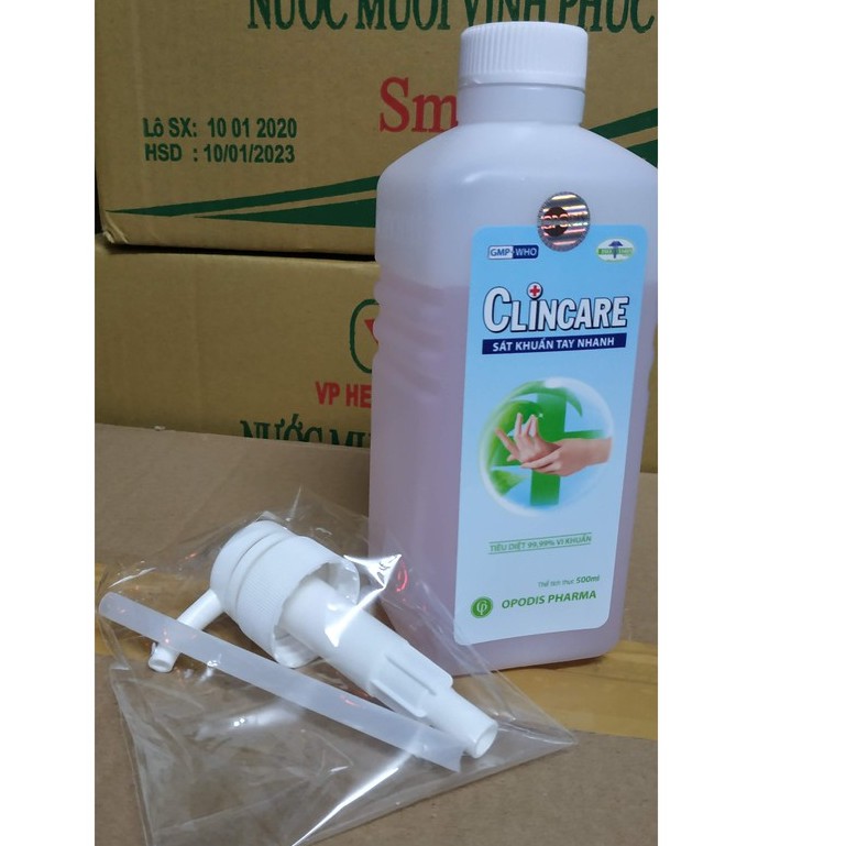 Rửa tay khô clincare 500ml dung dich sát khuẩn nhanh