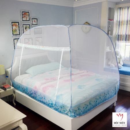 Màn chụp , mùng chụp tự bung cao cấp mộc miên đỉnh rộng