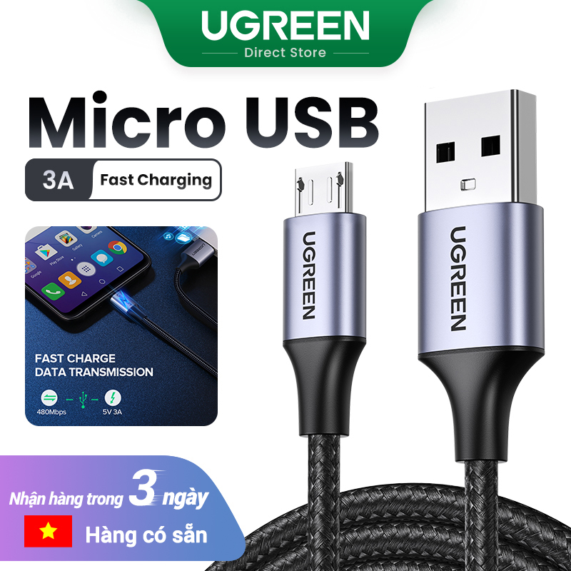 UGREEN Micro USB Cable 3A Nylon Braided Fast Charging Data Cable Wire Cord