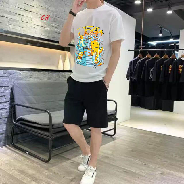 Sét bộ đồ thời trang ulzzang nam nữ học sinh mùa hè mặc đi chơi siêu hot, áo cotton in 3d jogia kèm quần cá tính