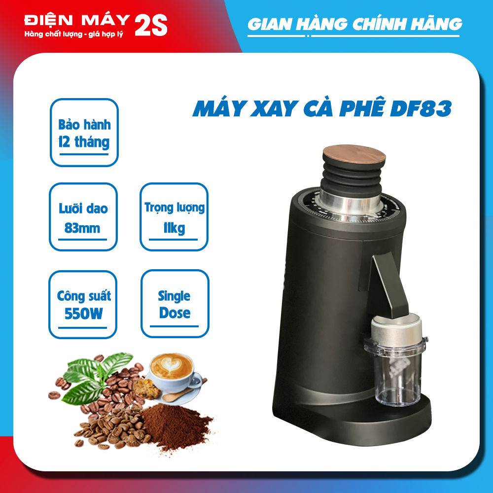 Máy xay cà phê, máy xay cafe df83 - single dose - lưỡi dao 83 mm, bảo hành 01 năm - giá tốt lazada sale tết 2023