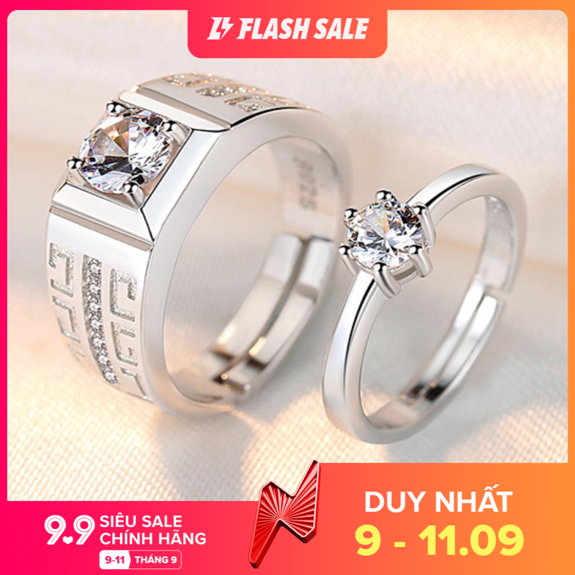 [HCM]Nhẫn đôi nhẫn cặp Quà tặng tình yêu Giá tốt cho anh và em đính đá lấp lánh Chất lượng cao cấp Mẫu mới nhất phong cách thời trang hàn quốc