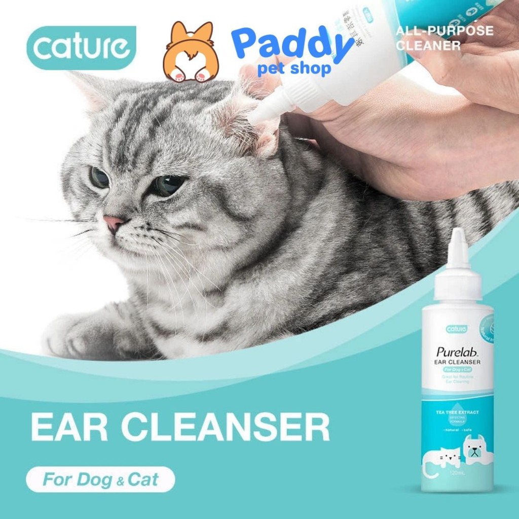 Dung dịch vệ sinh tai & mắt chó mèo cature purelab 120ml