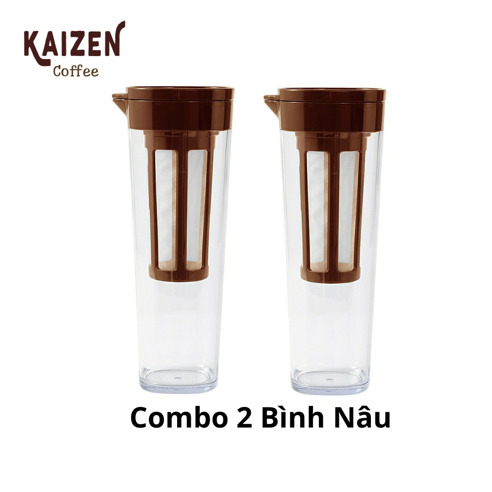 Combo 2 bình nâu pha cafe cold brew nhựa nguyên sinh abs 1.1l - kaizen coffee