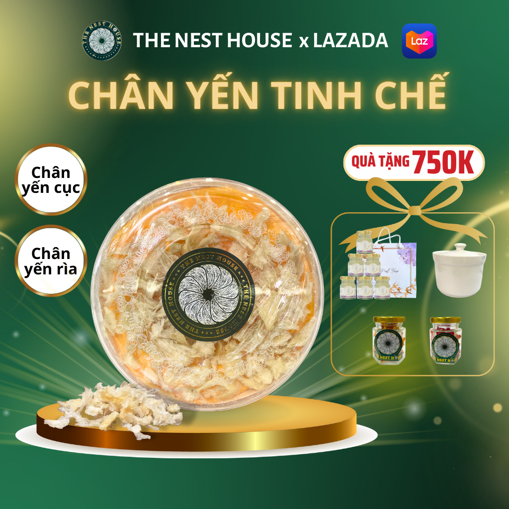 Chân Tổ Yến Sào Sạch Rút Lông Nguyên Chất The Nest House