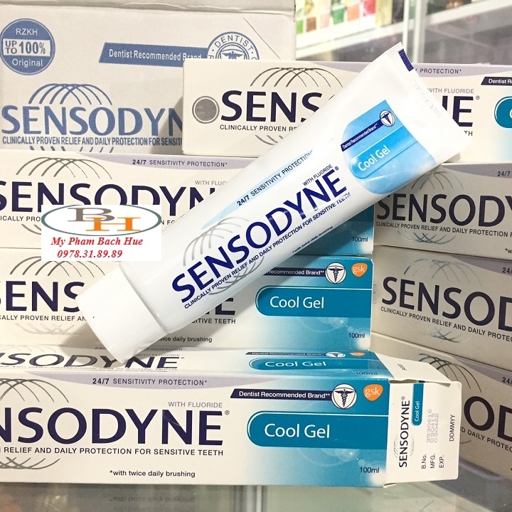 01 HỘP x 100ml Kem đánh răng Sensodyne Thái Lan - trắng răng chống ê buốt - Bàn chải đánh răng than 